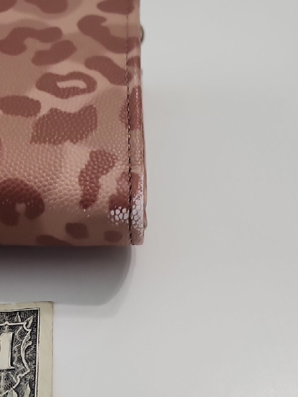 Tan And Dusty Rose Leopard-Print Wristlet Clutch - Picture 4 of 5